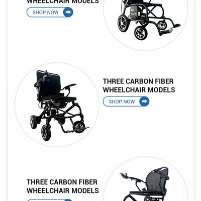 Vollkarbonfaserrahmen elektrischer Rollstuhl T700 mit einem Gewicht von 17 kg für Behinderte